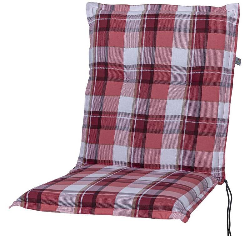 KETTtex Polsterauflage Niederlehner Milano 2396 rot-weiß kariert 102x49x6 cm KETTtex, (1 St), Halteband verstellbar mit Bindebändern von KETTtex