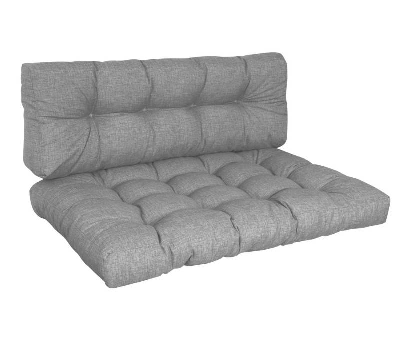 KETTtex Sitzauflage elGiga, KETTtex Palettenkissen 2-teiliges Set Grau - 120 x 80 cm von KETTtex