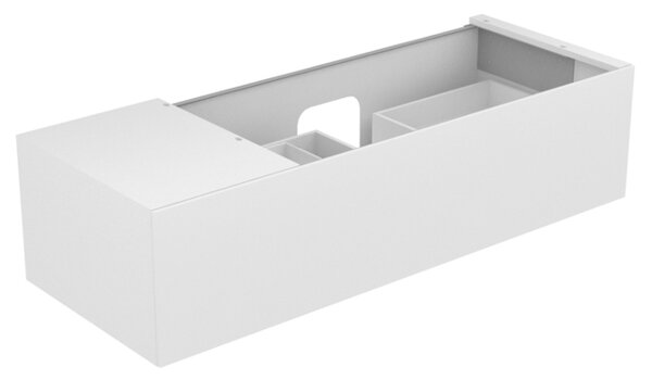 Keuco Edition 11 Waschtischunterschrank 31164, 1 Frontauszug, 1400 x 350 x 535 mm, Korpus/Front: Weiß/Glas Weiß Satiniert von KEUCO GmbH & Co. KG