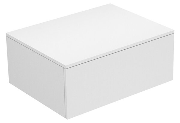 Keuco Edition 400 Sideboard 31741, mit 1 Auszug, 700 x 289 x 535 mm, Korpus/Front: Weiß Struckturlack / Weiß Glas matt von KEUCO GmbH & Co. KG