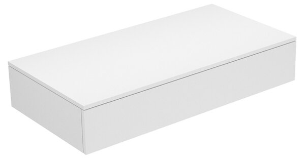 Keuco Edition 400 Sideboard 31750, mit 1 Auszug, 1050 x 199 x 535 mm, Korpus/Front: Weiß Hochglanz Lack / Trüffel Glas glanz - 31750820000 von KEUCO GmbH & Co. KG