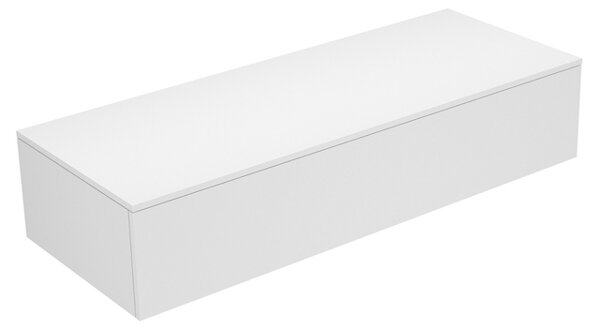 Keuco Edition 400 Sideboard 31761, mit 1 Auszug, 1400 x 289 x 535 mm, Korpus/Front: Weiß Struckturlack / Cashmere Glas glanz von KEUCO GmbH & Co. KG