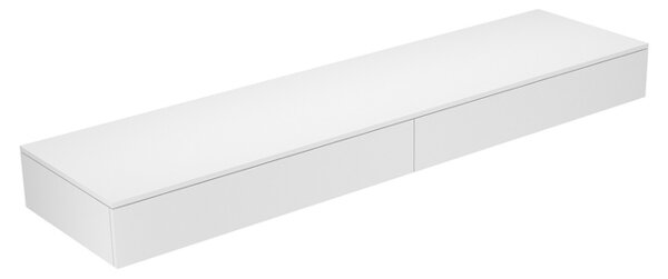Keuco Edition 400 Sideboard 31770, 2 Auszüge, 2100 x 199 x 535 mm, Korpus/Front: Weiß Struckturlack / Weiß Glas matt von KEUCO GmbH & Co. KG