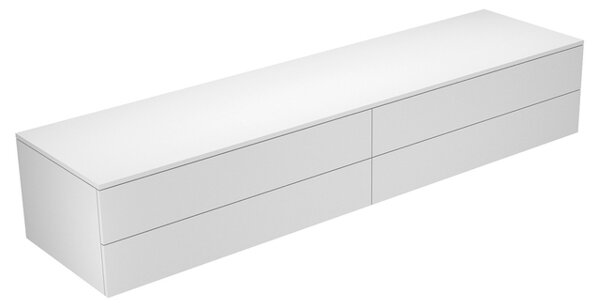Keuco Edition 400 Sideboard 31772, 4 Auszüge, 2100 x 382 x 535 mm, Korpus/Front: Weiß Struckturlack / Weiß Glas glanz - 31772300000 von KEUCO GmbH & Co. KG