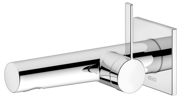 Keuco IXMO Armatur 59516, Einhebel-Waschtischmischer-Fertigset, 187mm, für Unterputz, Rosette eckig, Farbe: Aluminium-finish von KEUCO GmbH & Co. KG