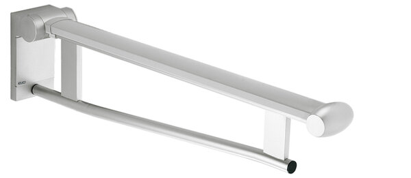 Keuco  Plan Care Stützklappgriff Waschtisch 34902, Ausladung:650mm, Farbe: Aluminium silber-eloxiert/weiß von KEUCO GmbH & Co. KG