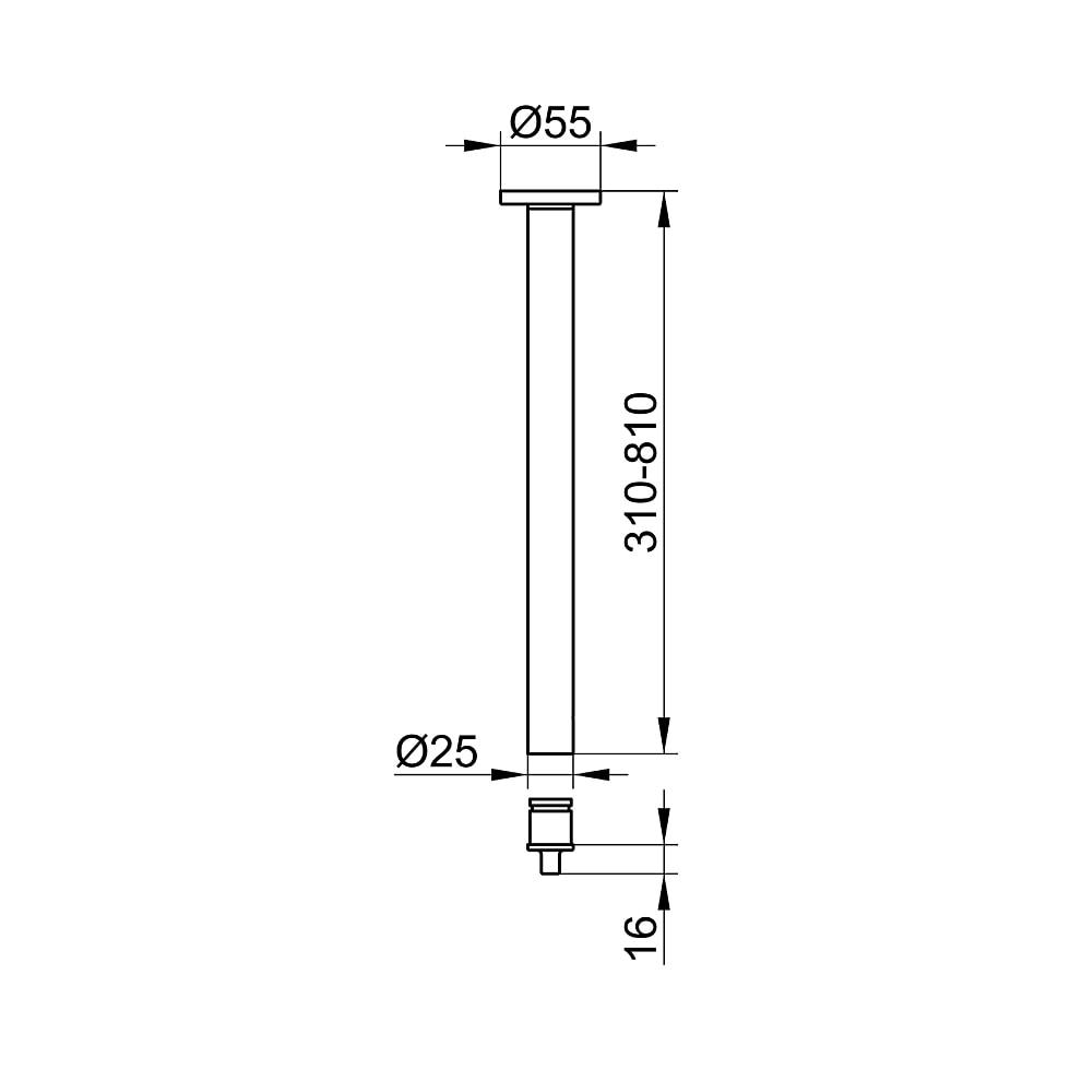 KEUCO Deckenabhängung Plan 14941, Set, silber-eloxiert/verchromt, 600 mm 14941170600 von KEUCO