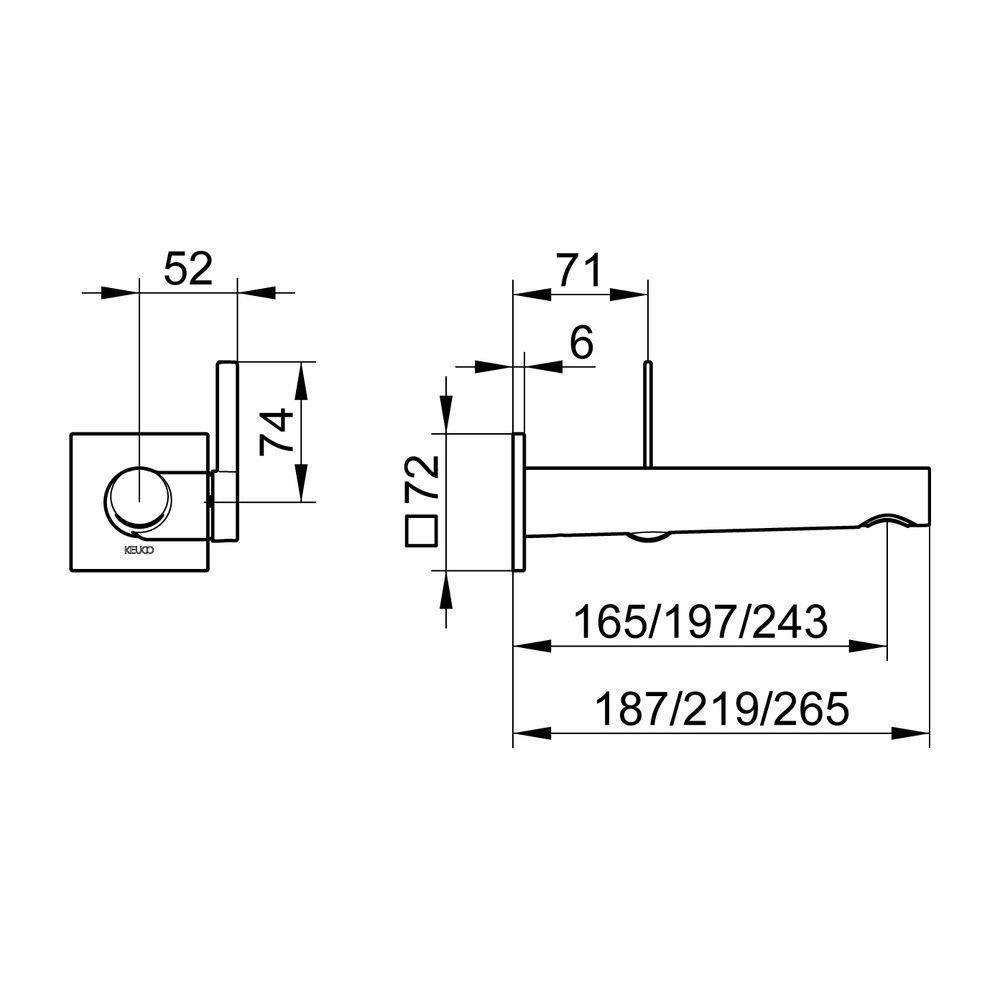 KEUCO Einhebel-Waschtisch-Mischer IXMO 59516, eckig Wandmontage, 219 mm, verchromt 59516011102 von KEUCO