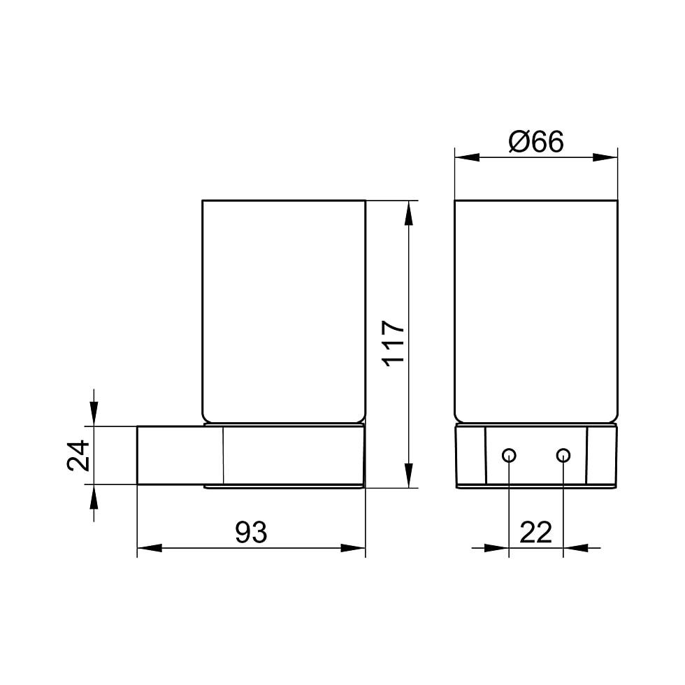 KEUCO Glashalter Plan 14950, kpl. mit Echtkristall-Glas, verchromt 14950019000 von KEUCO