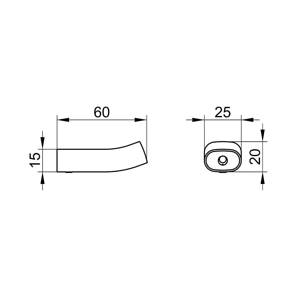 KEUCO Handtuchhaken Edition 400 11514, verchromt, 60 mm 11514010000 von KEUCO