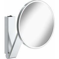 Wand-Kosmetikspiegel iLookMove, mit Schwenkarm, LED-Beleuchtung, 5-facher Vergrößerung, Wippschalter, 20x20cm, rund, chrom, Kippschalter, iLookmove, von KEUCO