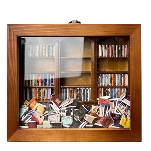 KEVGNRO Anxietys Bookshelf | Shake Away Your Anxietys, Miniatur Buch Match Boxes Display Case Cabinet Handmade Wooden Bookshelf Creative Stress Reliever Gifts for Book Lovers KEVGNRO Anxietys Bookshelf | Shake Away Your Anxietys, Miniatur Buch Match Boxes Display Case Cabinet Handmade Wooden Bookshelf Creative Stress Reliever Gifts for Book Lovers von KEVGNRO