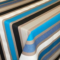 Jacquard Tischdecke Beschichtete Baumwolle Tischbelag Caravaggio Azul Blau Grau Streifen Eckig Rund Oval Jacquard Tischdecke Beschichtete Baumwolle Tischbelag Caravaggio Azul Blau Grau Streifen Eckig Rund Oval von KEVKUS