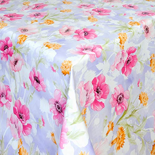 KEVKUS Wachstuch Tischdecke 01410-04 Blumen floral bunt wählbar in eckig rund oval (Rand: Paspel (mit Kunststoffband), 140 cm rund) von KEVKUS