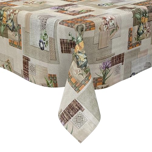 KEVKUS Wachstuch Tischdecke 192A Kolosseum Blumen Rom wählbar in eckig, rund und oval - Größe eckig 100x140cm mit Paspelband von KEVKUS