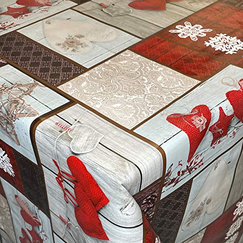 KEVKUS Wachstuch Tischdecke 29547 Weihnachten Geschenke Herzen Winter eckig rund oval (Rand: Schnittkante (ohne Einfassung), 120 x 140 cm eckig) von KEVKUS