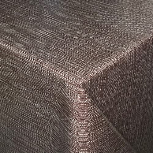 KEVKUS Wachstuch Tischdecke B1778-05 Leinenoptik braun eckig rund oval (Rand: Paspel (mit Kunststoffband), 120 x 180 cm eckig) von KEVKUS