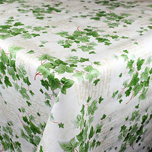 KEVKUS Wachstuch Tischdecke B8965-01 Efeu Floral Ranken wählbar in eckig rund oval (Rand: Schnittkante (ohne Einfassung), 140 x 200 cm eckig) von KEVKUS