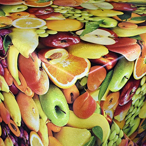 KEVKUS Wachstuch Tischdecke C147050 Obst Früchte Küche Garten wählbar in eckig rund oval (Rand: Paspel (mit Kunststoffband), 140 x 200 cm oval) von KEVKUS
