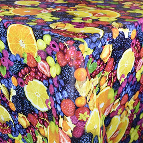 KEVKUS Wachstuch Tischdecke Meterware C320 Früchte Obst Beeren Garten Küche wählbar in eckig rund oval (Rand: Schnittkante (ohne Einfassung), 100 x 140 cm eckig) von KEVKUS