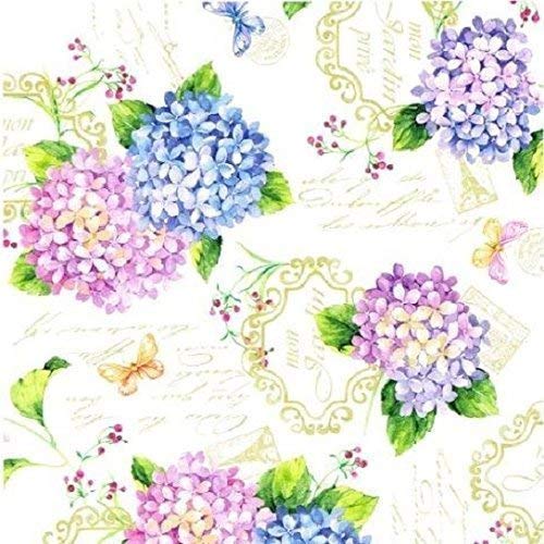 KEVKUS Wachstuch Tischdecke Meterware Sommer Blumen Hortensie B9029-01 Größe wählbar in eckig rund oval (140 x 260 cm oval) von KEVKUS