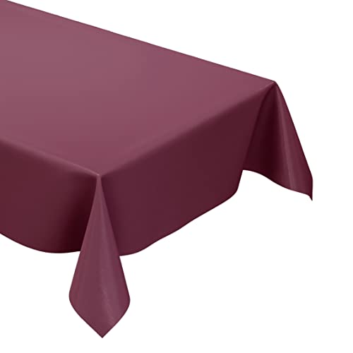 KEVKUS Wachstuch Tischdecke Meterware unifarben weinrot Bordeaux rot Uni 209 Größe wählbar in eckig rund oval (Rand: Schnittkante (ohne Einfassung), 140 x 400 cm eckig) von KEVKUS