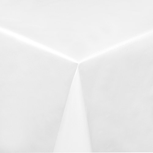 KEVKUS Wachstuch Tischdecke Meterware unifarben weiß Weiss Uni 0 Größe wählbar in eckig rund oval (140x230 cm oval) von KEVKUS