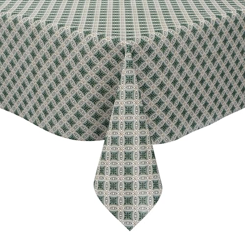 KEVKUS Wachstuch Tischdecke P8246-1 grün Ornamente Vitage Orient wählbar in eckig, rund und oval - Größe eckig 120x140cm Schnittkante von KEVKUS