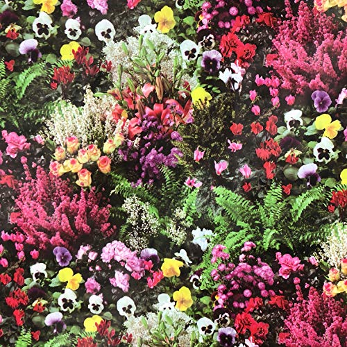 KEVKUS Wachstuch Tischdecke W270 Alpenveilchen Rosen Stiefmütterchen Blüten Blumen Frühjahr eckig rund oval (Rand: Schnittkante (ohne Einfassung), 100 x 140 cm eckig) von KEVKUS