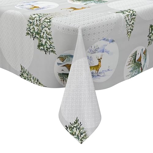 KEVKUS Wachstuch Tischdecke geprägt B5075-01 Weihnachten Schnee Rentier wählbar in eckig, rund und oval - Größe oval 140x180cm Schnittkante KEVKUS Wachstuch Tischdecke geprägt B5075-01 Weihnachten Schnee Rentier wählbar in eckig, rund und oval - Größe oval 140x180cm Schnittkante von KEVKUS