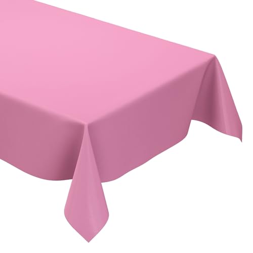 KEVKUS Wachstuch Tischdecke unifarben 210 rosa einfarbig wählbar in eckig, rund und oval - Größe eckig 140x300cm Schnittkante von KEVKUS