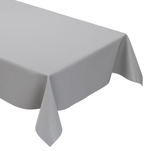 KEVKUS Wachstuch Tischdecke unifarben 422 grau einfarbig wählbar in eckig, rund und oval - Größe eckig 120x180cm mit Paspelband von KEVKUS
