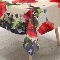 Kevkus Wachstuch Tischdecke B6029-01 Mohnblumen Beige Bordürenmuster Eckig Rund Oval Kevkus Wachstuch Tischdecke B6029-01 Mohnblumen Beige Bordürenmuster Eckig Rund Oval von KEVKUS