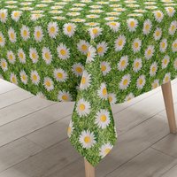 Kevkus Wachstuch Tischdecke M19149 Gänseblümchen Blumenwiese Eckig Rund Oval von KEVKUS