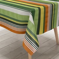 Kevkus Wachstuch Tischdecke P8286-4 Grün Orange Retro Gestreift Streifen Eckig Rund Oval von KEVKUS
