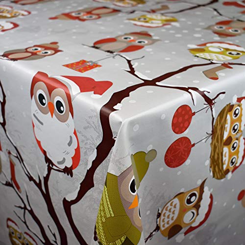 KEVKUS Wachstuch Tischdecke Meterware Weihnachten Eule C144340 Größe wählbar in eckig rund oval (110x260 cm eckig (Biertisch XXL)) von KEVKUS