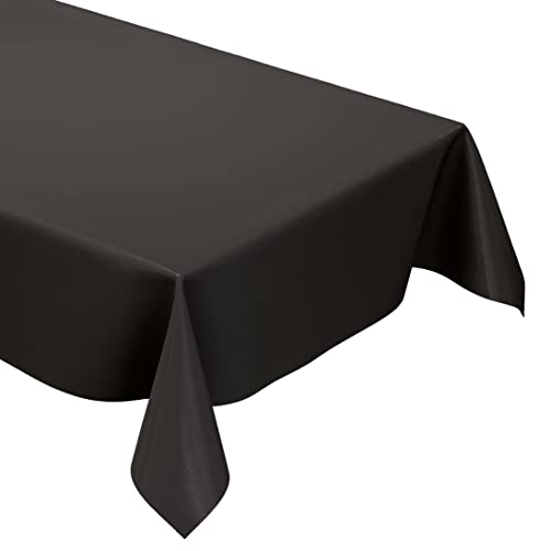 Wachstuch Tischdecke Meterware unifarben schwarz Uni 24 Größe wählbar in eckig rund oval (120x160 cm oval) von KEVKUS