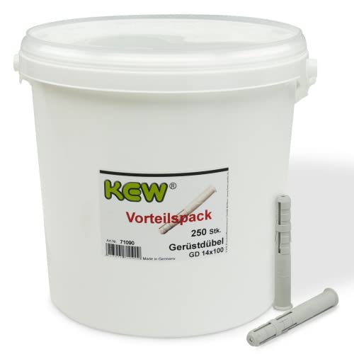 KEW 250x Gerüst-Dübel GD - Langschaftspreizdübel - mit Drehsicherung - für Beton, Stein, etc. - 14x100 mm - 250er-Set von KEW
