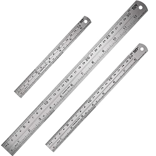 Lineal aus Edelstahl, Doppelseitiges Metall-Waage, professionelles Messgerät, Universal-Werkzeug, 15 cm/20 cm/30 cm für Lehren, Ingenieurwesen oder Gebäuden von KEWAYO