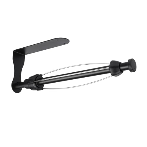 KEWUZY Küchenrollenhalter Edelstahl Mit Dämpfungseffekt, Einhand Bedienbar Ohne Bohren, Selbstklebend Und Bohrbar, Für Küche Und Badezimmer (Schwarz) von KEWUZY
