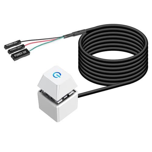 KEXIAO Desktop-Computer Power Switching Verlängerungskabel mit LED-Lichtern, 1,5 m Fernbedienungs-Start-Taste für PC-Motherboard von KEXIAO