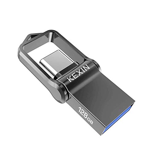 KEXIN USB C Stick 128GB USB Stick OTG 3.0 USB-Speicherstick Type C 2-in-1, Type-C-Anschluss, 100 MB/s Lesegeschwindigkeit für Handy, Tablet, Computer Schwarz von KEXIN