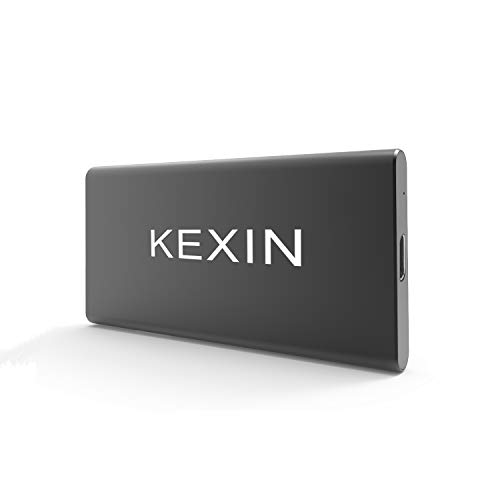KEXIN Extreme SSD 500GB Portable SSD USB 3.1 USB C SSD 500 GB High Speed External SSD Aluminium Schwarz von KEXIN