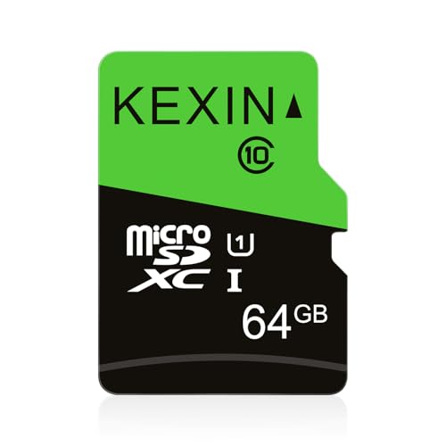KEXIN 64GB Micro SD Karte mit SD Adapter MicroSDXC Speicherkarte 64 GB Class 10, UHS-1 Micro SD Memory Karte Micro SD Card für Handy, Kameras, Tablet (U1, 64 GB) von KEXIN