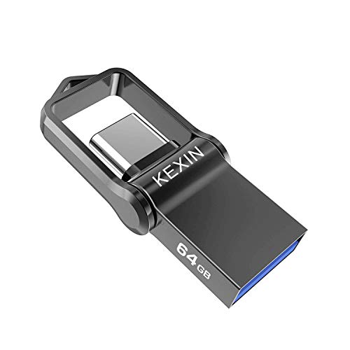 KEXIN USB C Stick 64GB, USB Stick OTG 2-IN-1 USB Stick C Speicherstick 64GB für PC Auto Handy Schwarz von KEXIN