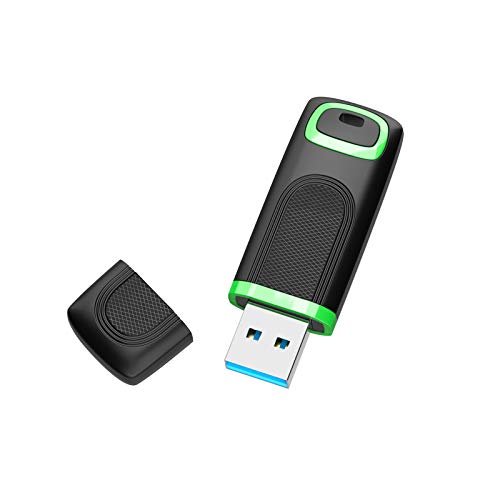 KEXIN USB Stick 128GB 3.0, USB 3.0 Stick mit Cap USB Speicherstick 128GB USB Flash-Laufwerk USB Flash Drive für PC Laptop Tablet TV Auto Schwarz Grün von KEXIN