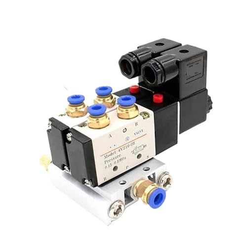 12/24 V DC 110/220 V AC Multi Option 4V210-08 Pneumatische Magnetventil Block Mit Schalldämpfer Fitting Basis Verteiler 2/3/4/6 weg(5 Row 8mm fitting,DC24V) von KEXOTRACB