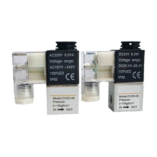 2v025-08 2V025-06 Luftmagnetventil normalerweise geschlossen 12V 24V 110V 220V Regelventile(2V025-08 AC110V,With 6mm fittings) von KEXOTRACB