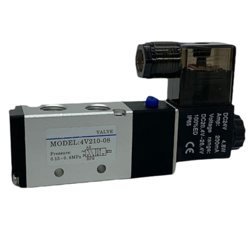 4V110-06 4V210-08 4V310-10 Elektromagnetisches 2-Positionen-5-Wege-Pneumatik-Luftventil 1/4 DC12V DC24V Magnetventil(4V110-06,DC24V) von KEXOTRACB