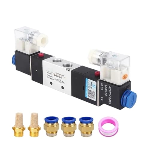 4V230-08 5 Way 3 Position 1/4 "Pneumatisches Magnetventil DC12V DC24V AC110V AC220V Mit 4 6 8 10 12mm Armaturenanschluss(4V230P-08 and 4mm,AC220V) von KEXOTRACB